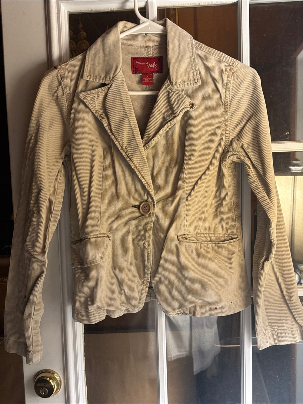 Y2K Beige Corduroy Single-Button Blazer size small